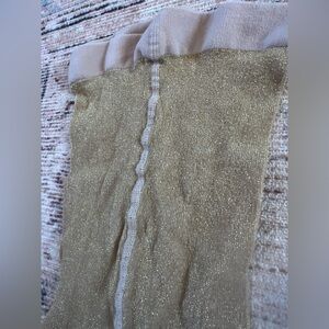 Memoi Glittery Gold Kids Tights size 8-10 years